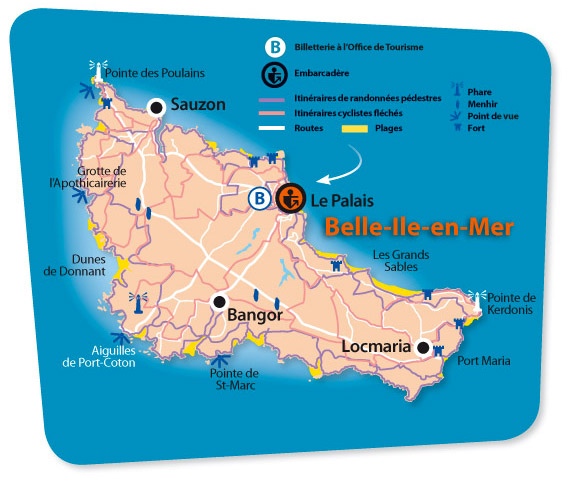 carte touristique belle île en mer